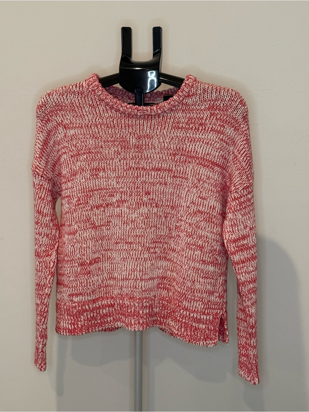 Lucky Brand Red & White Marled Crewneck Sweater